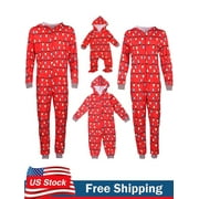 Sunisery Christmas Family Matching String Lights Pajamas Set Women Kids Sleepwear Nightwear PJS