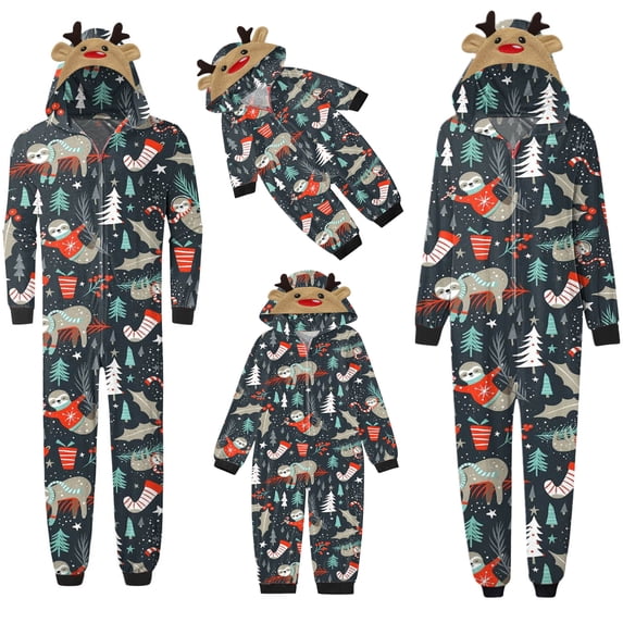 Sunisery Christmas Family Pajamas Holiday Christma Pajama Family Matching Pjs Set Sleepwear Elk Xmas Jammies