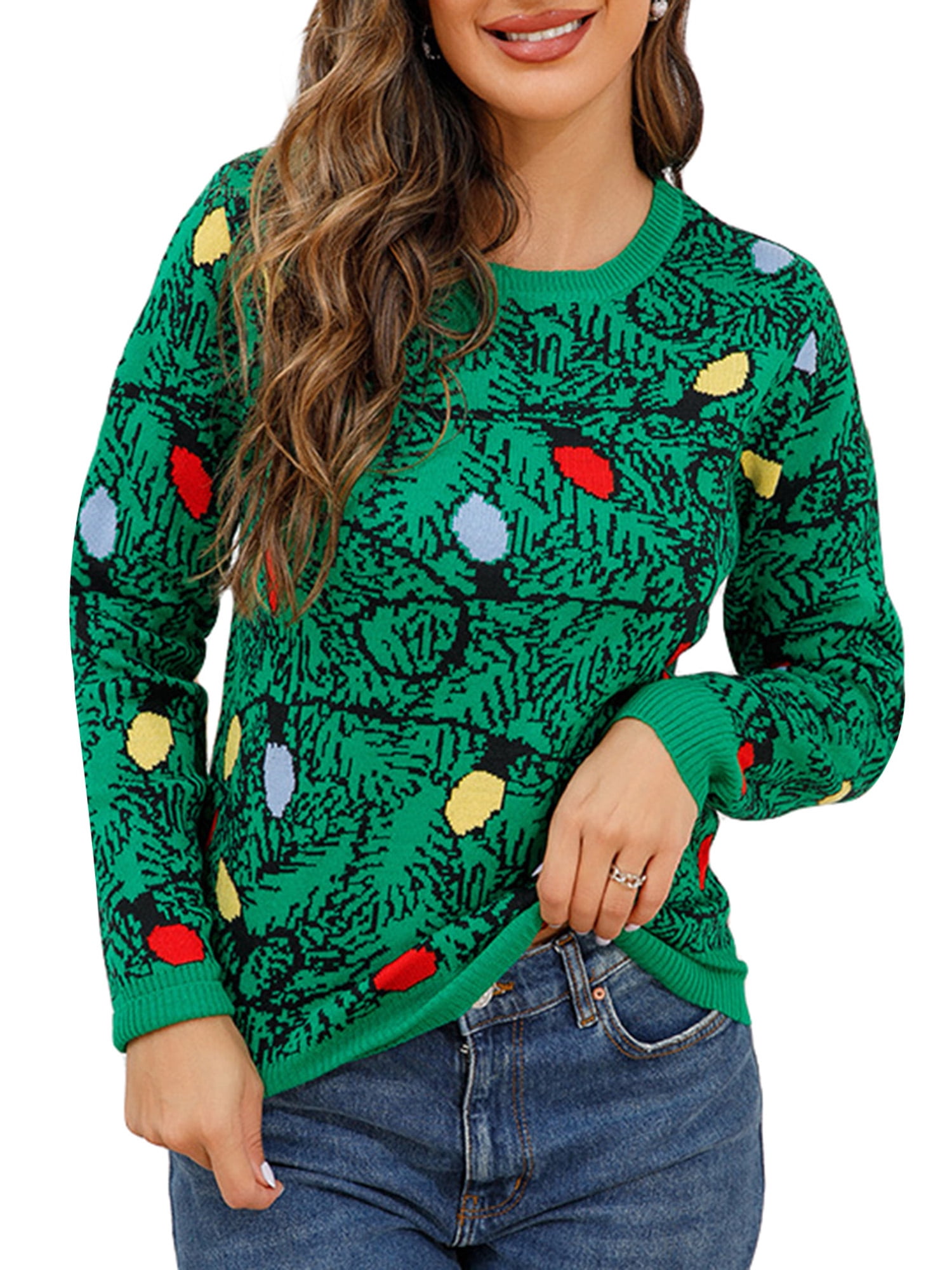 Sunisery Christmas Sweaters for Women Funny Christmas Ugly Sweater
