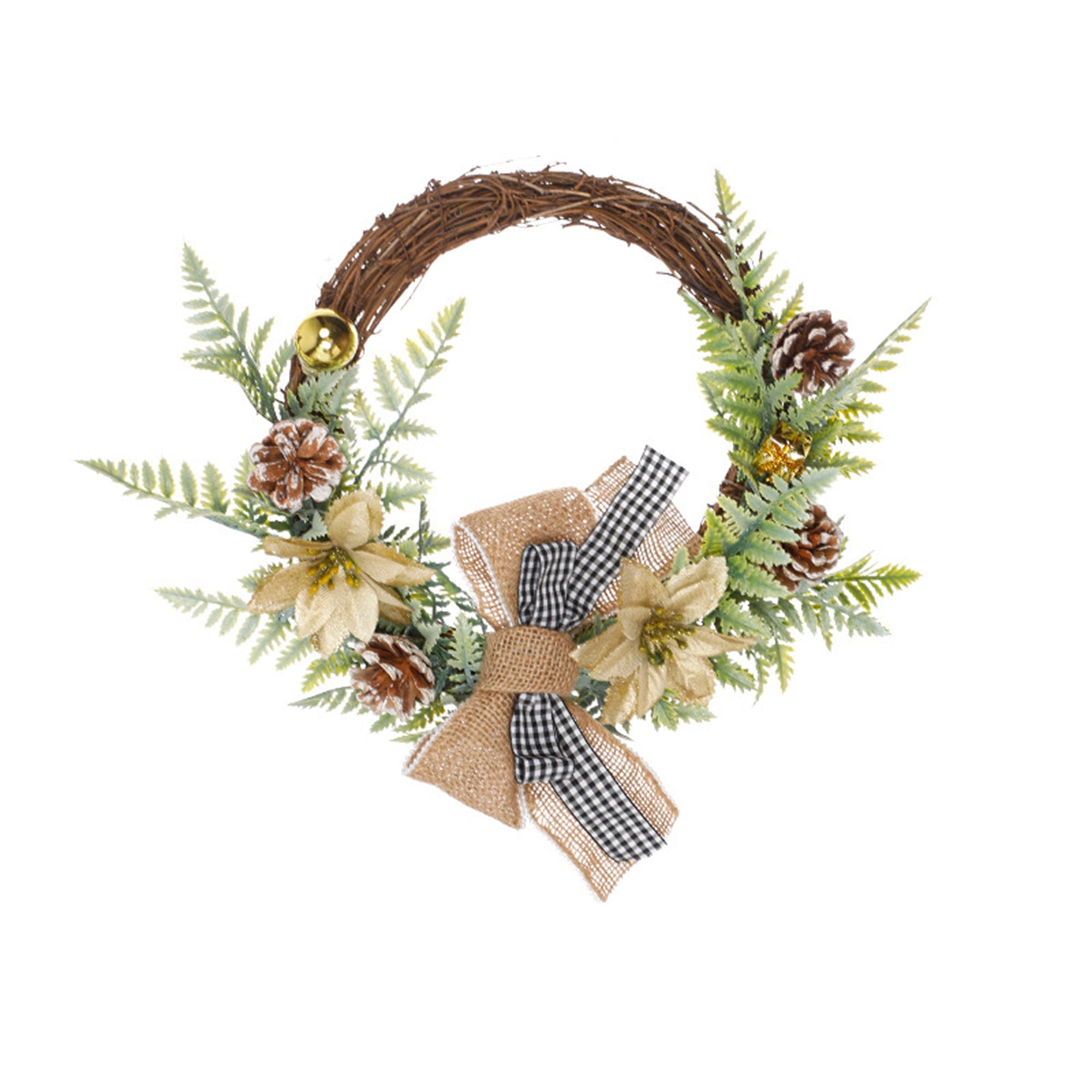 Sunisery Christmas Wreath with Bell Holiday Garland Hanging Party Favor