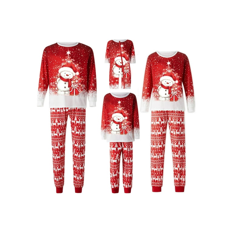 Sunisery Family Matching Christmas Pajamas Set Holiday Santa Claus Sleepwear Xmas PJS Set for Couples and Kids