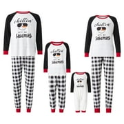 Sunisery Family Matching Christmas Pajamas Sets Long Sleeve Sleepwear Xmas Plaid Pjs Set for Couples Women Men