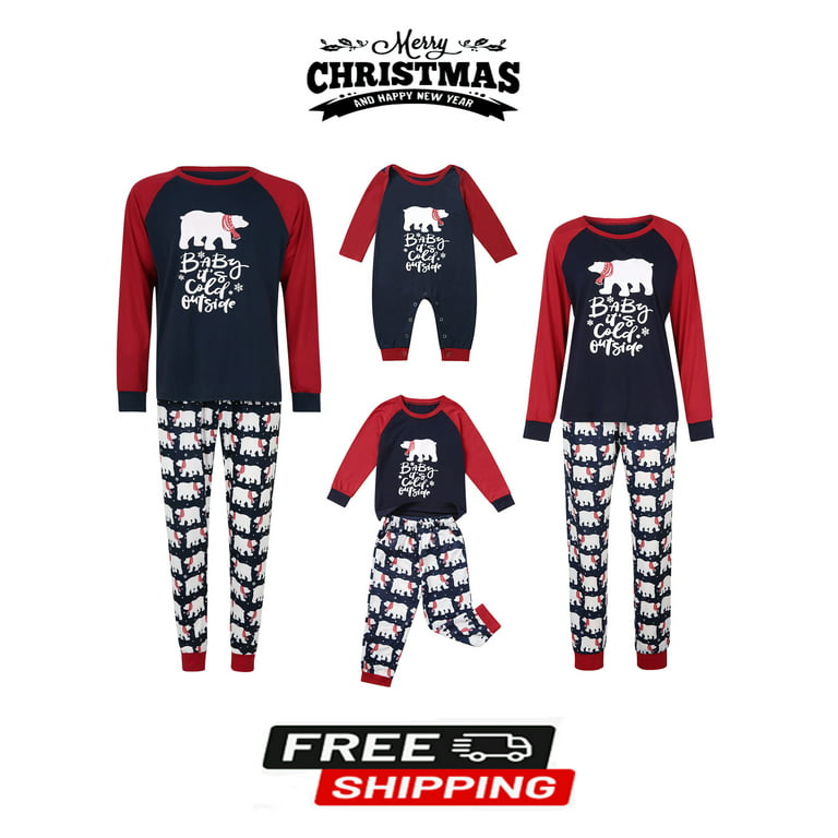 Sunisery Holiday Family Matching Polar Bear Pajama Pj Sets 
