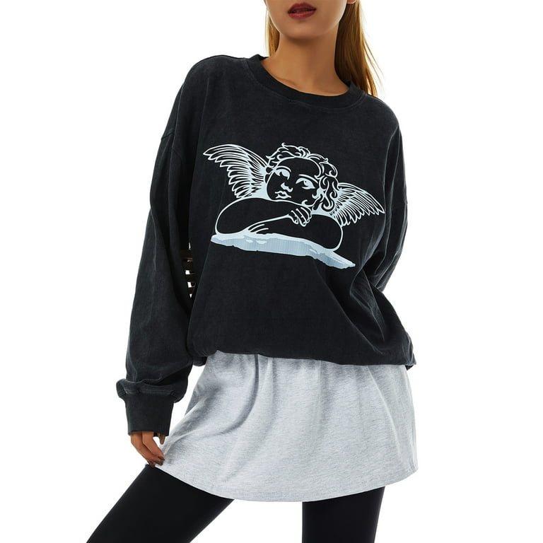 Sunisery Hoodie Shirt Extender for Women Mini Skirt Shirt