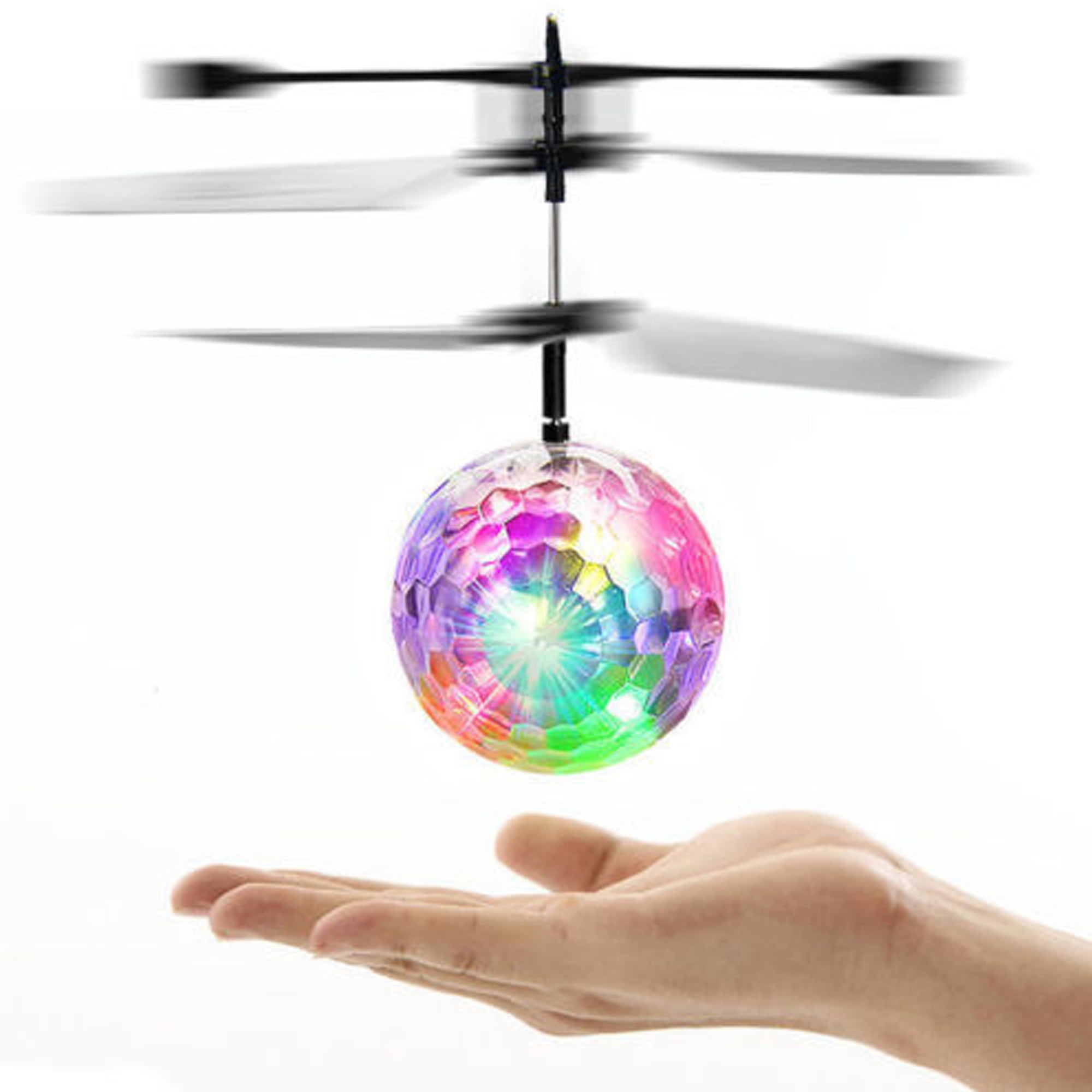 Sunisery Infrared Induction Flying UFO Helicopter with Rainbow