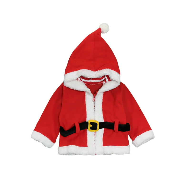 Sunisery Kid Christmas Santa Jacket Hooded Long Sleeve Fleece
