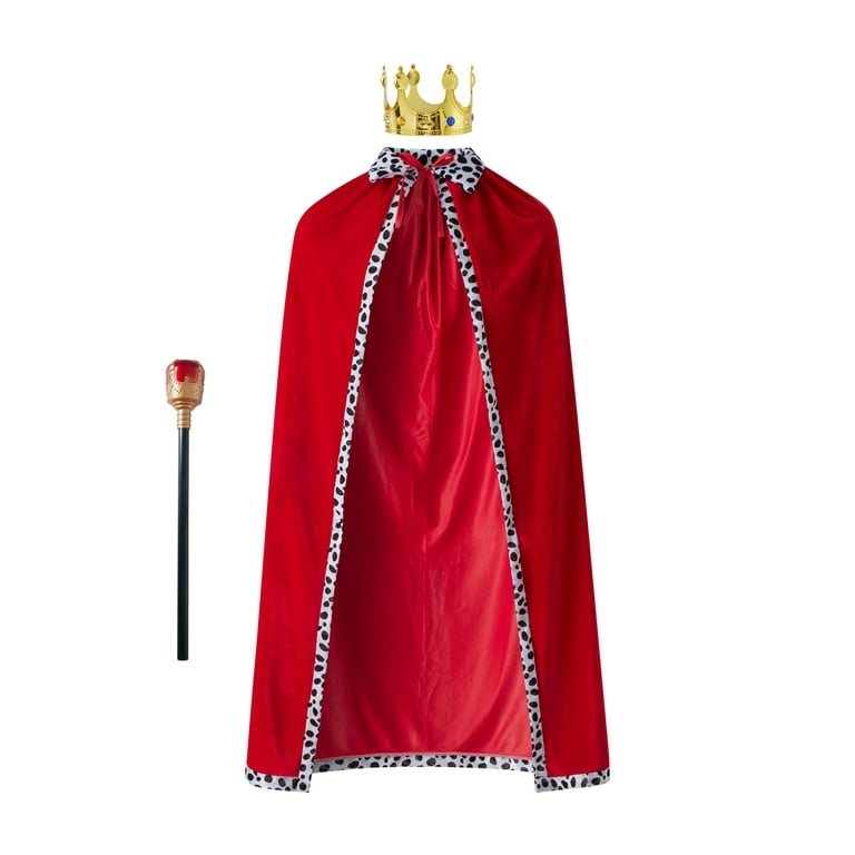 Sunisery King Robe Queen Robe Halloween Cosplay Costume Stage Performances for Halloween Costume Party Accessory Red Robe
