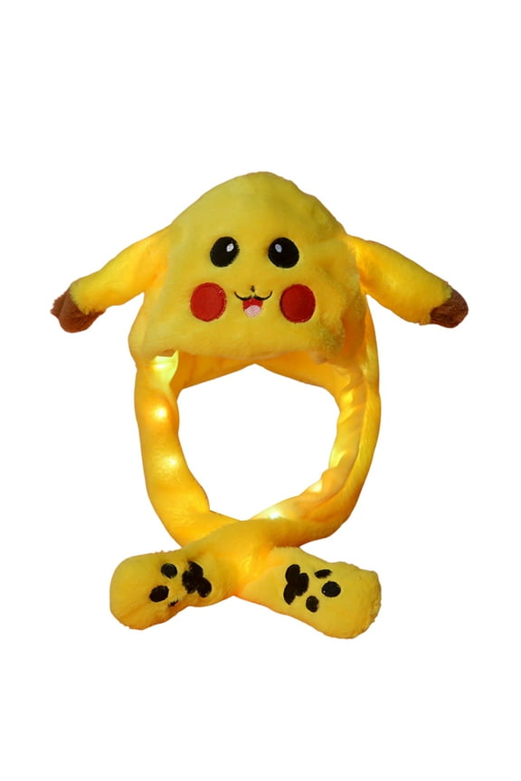 LED Plush Hat with Removable Ears Cute Claws Airbag Cap Cosplay Accessory