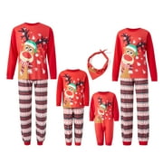 Sunisery Matching Family Christmas Pajama Sets Womens Mens Kids Pjs Long Sleeve Sleepwear Holiday Lounge Sets