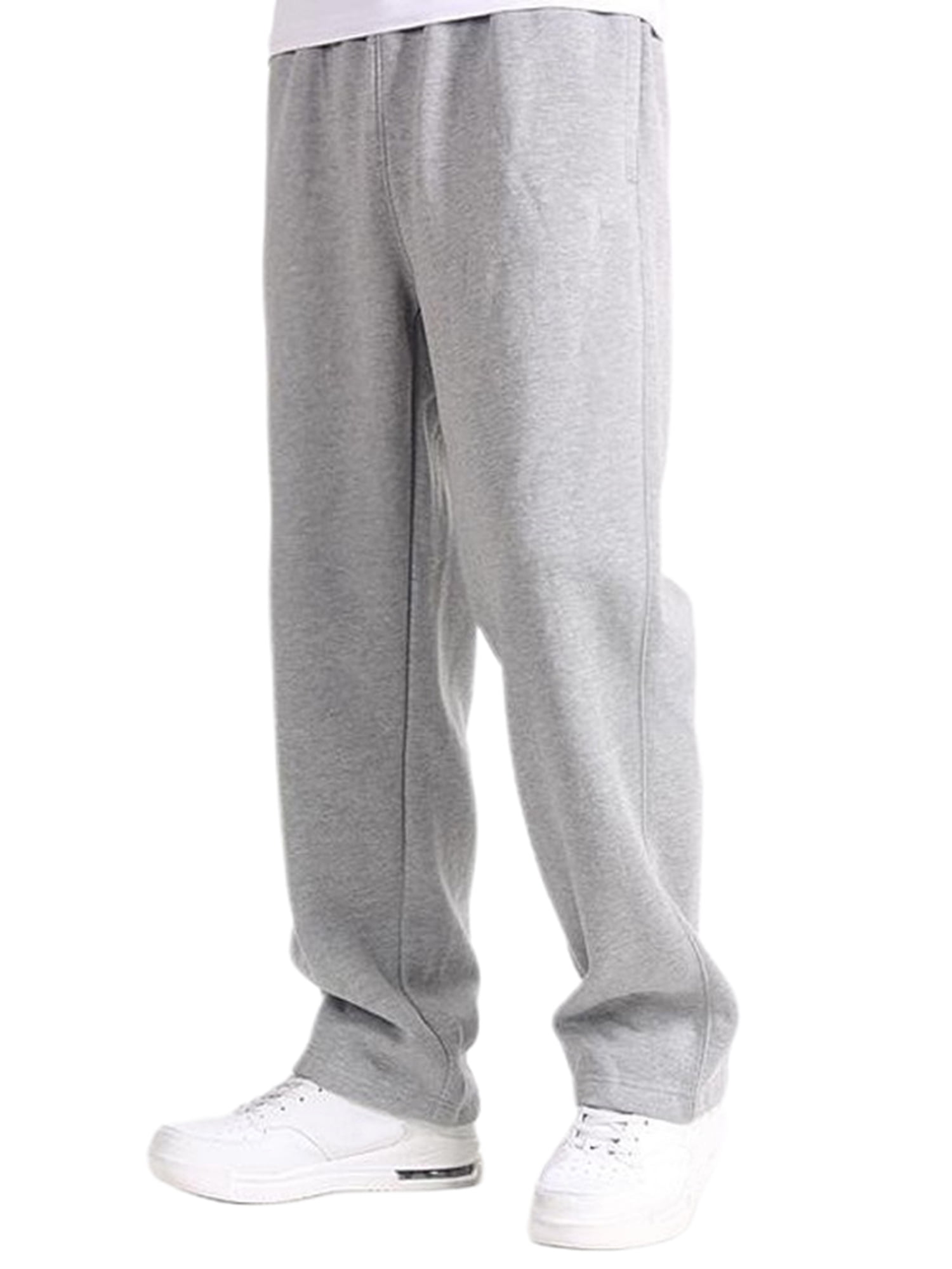 2024 Simple Solid Color Baggy Sweatpants Gray S in Pants Online