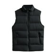thumbnail image 1 of Sunisery Men Puffer Vest Stand Collar Quilted Waistcoat Fall Winter Casual Outdoor Sleeveless Padded Jacket Coat L-6XL, 1 of 9