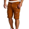 thumbnail image 1 of Sunisery Men Skinny Denim Shorts Destroyed Ripped Knee Length Jeans plus size, 1 of 3