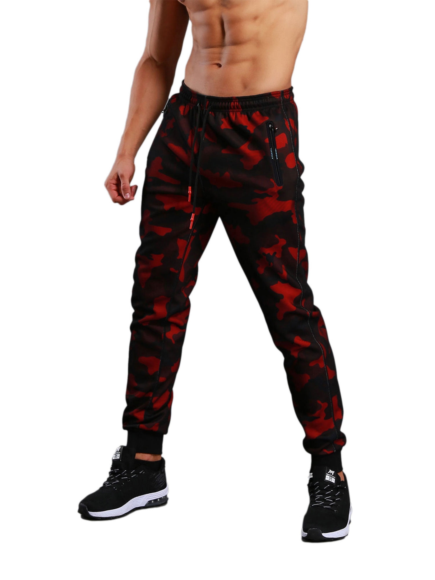 Red on sale camo trousers