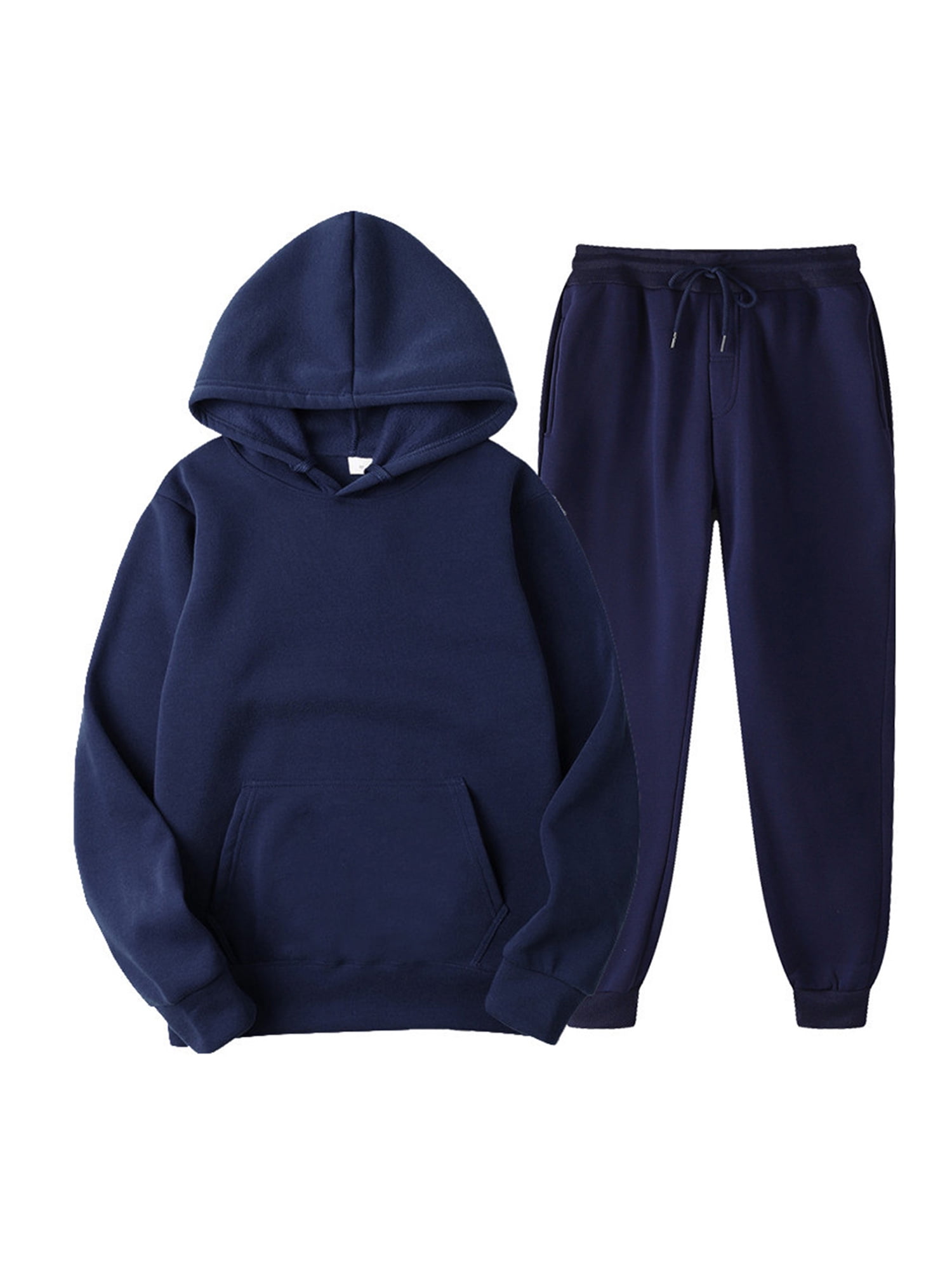 Sweatpants with Hoodie for Men 2 Piece Set Casual Long Sleeve Solid Color  Sport Workout Jogging Fashion Outfits Suit, Navy, Medium : :  Clothing, Shoes & Accessories