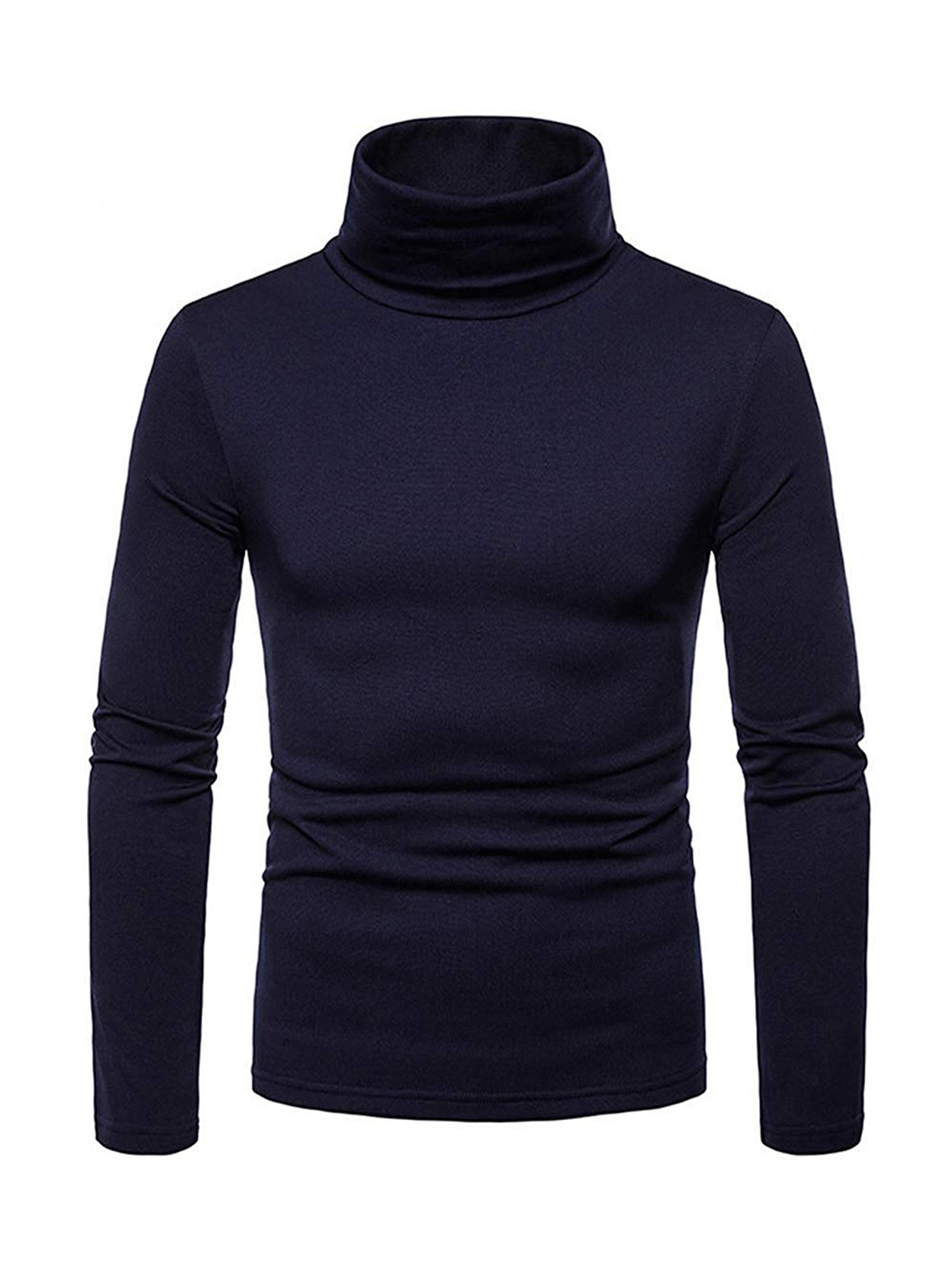 Sunisery Mens Turtleneck Pullover Knitted Jumper Tops Stretch Slim Basic Sweater Shirt - image 1 of 6
