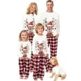 thumbnail image 1 of Sunisery Merry Christmas Family Matching Pajamas Sets Plaid Deer Print Holiday Xmas Pjs Sleepwear For Family Adults Kids, 1 of 7
