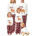 thumbnail image 1 of Sunisery Merry Christmas Family Matching Pajamas Sets Plaid Deer Print Holiday Xmas Pjs Sleepwear For Family Adults Kids, 1 of 7