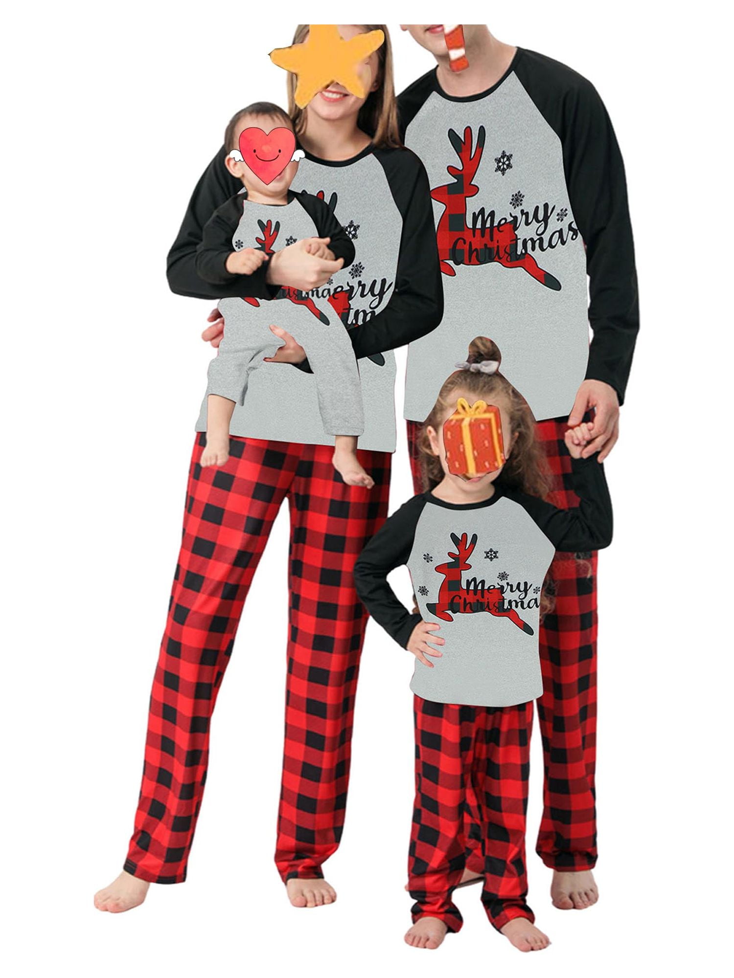 Toddler Girl Christmas Letter Deer Print Plaid Long-sleeve Splice Dress