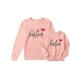thumbnail image 1 of Sunisery Mommy and Me Valentine's Day Matching Outfits Love Heart Print Sweatshirt Mama Girl Long Sleeve Pullover Clothes, 1 of 6