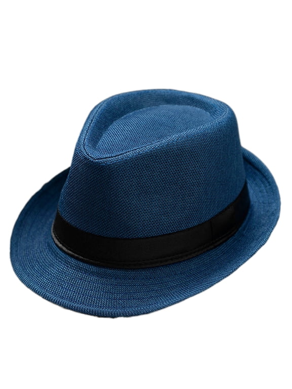 New Classic Straw Fedora Hat Mens Women Wide Brim Panama Hat Summer Dress Hat