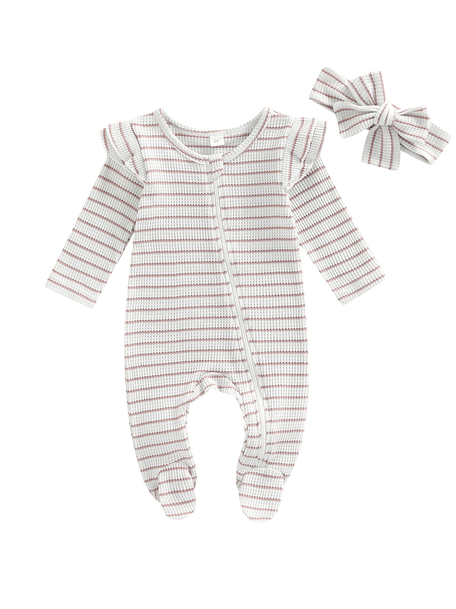 Sunisery Newborn Baby Boy Girl Zipper Footies Sleep Play Pjs Cotton OnePiece Romper Jumpsuit