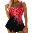 thumbnail image 1 of Sunisery Plus Size Swimsuit for Women Bathing Suit Rhinestones Print Swimwear Dress Tankini Tops+ Bottom Bikini Set, 1 of 6
