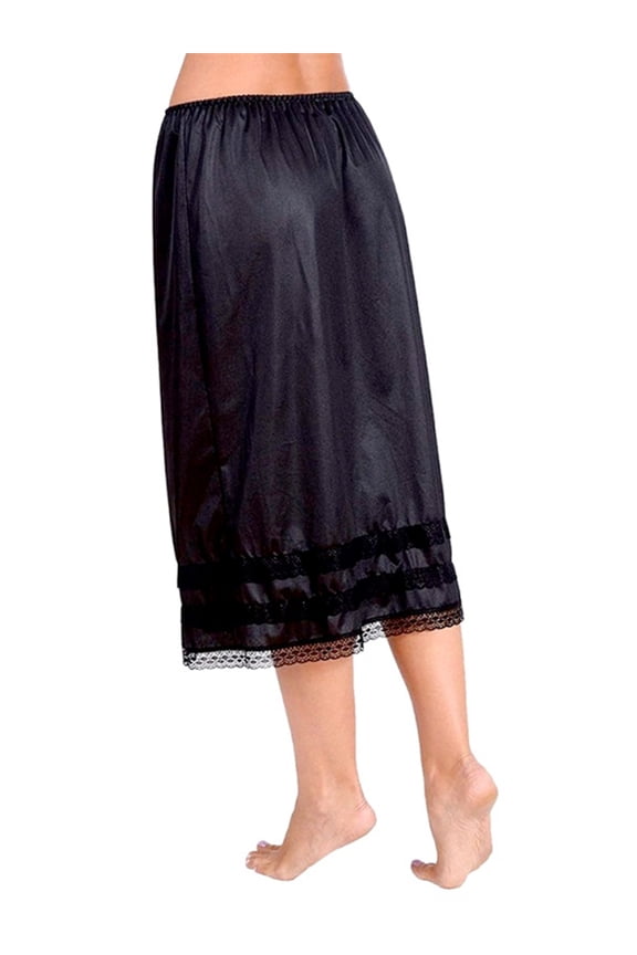 Plus Size Womens Elastic High Waist Bust Skirts Smooth Swing Dress Underskirt Anti-Static Half Slip Snip Skirt L-3XL