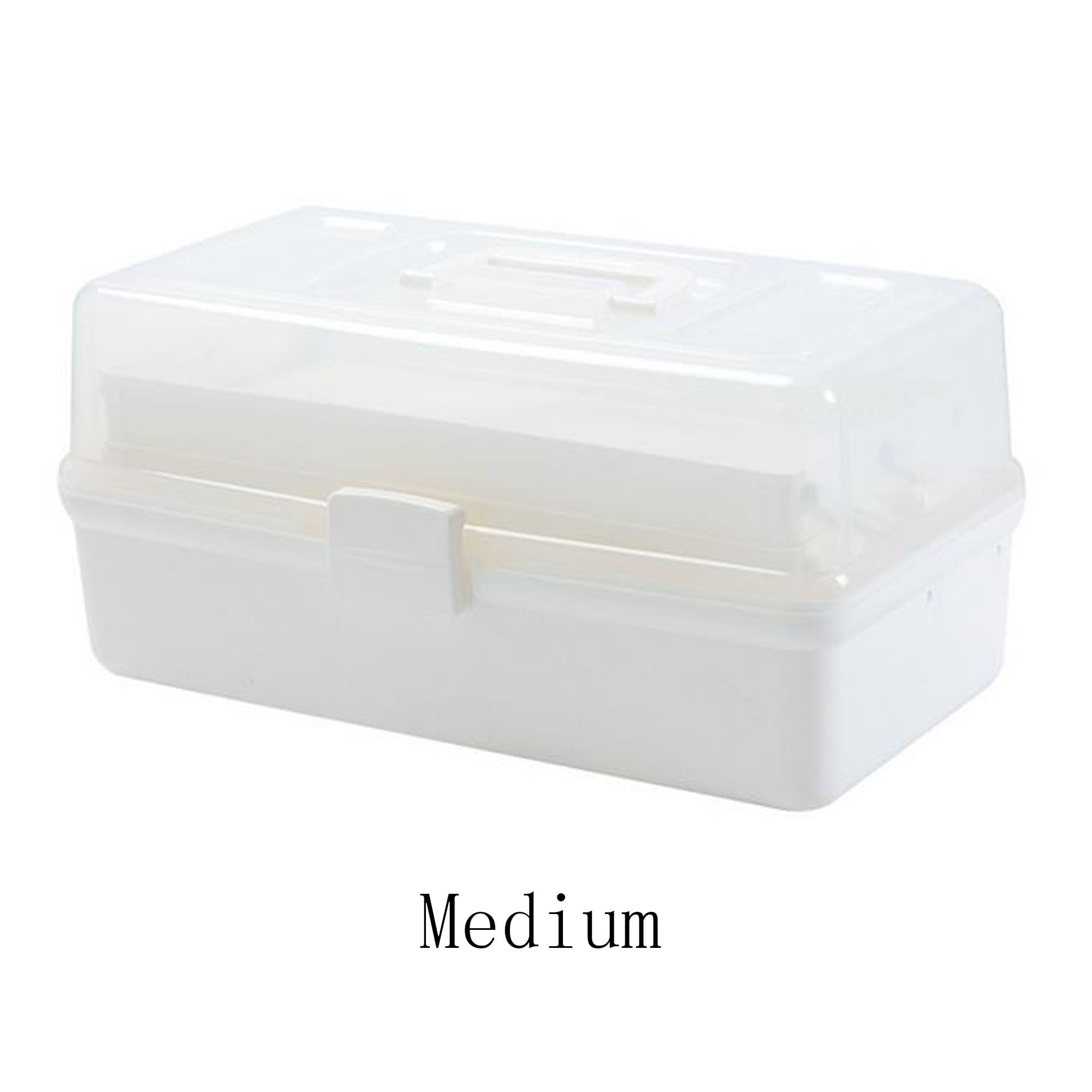 Clear First Aid Bin with Detachable Tray, Portable Emergency Kit