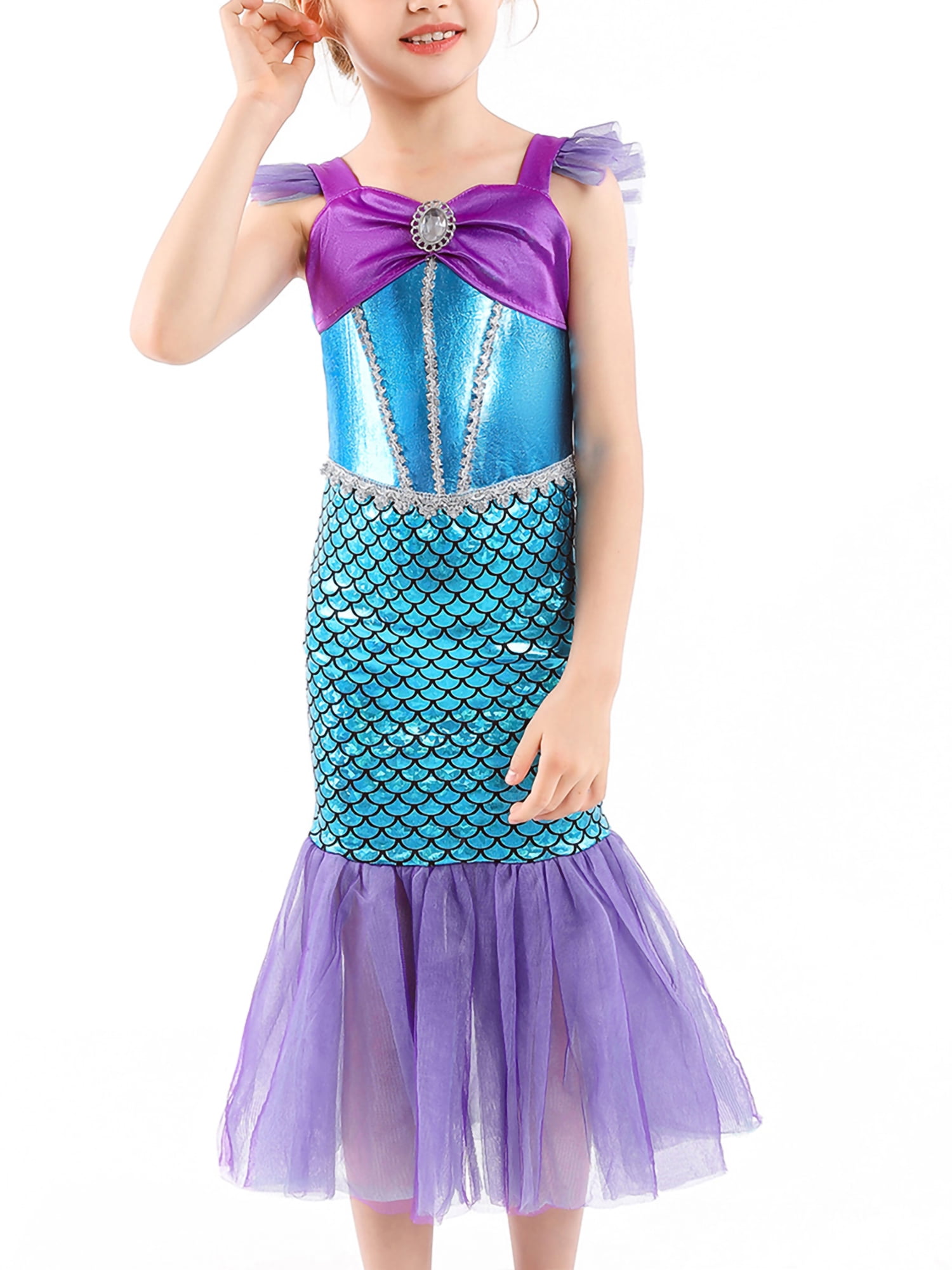 Sunisery Princess Little Mermaid Costume Dress for Girls Tutu