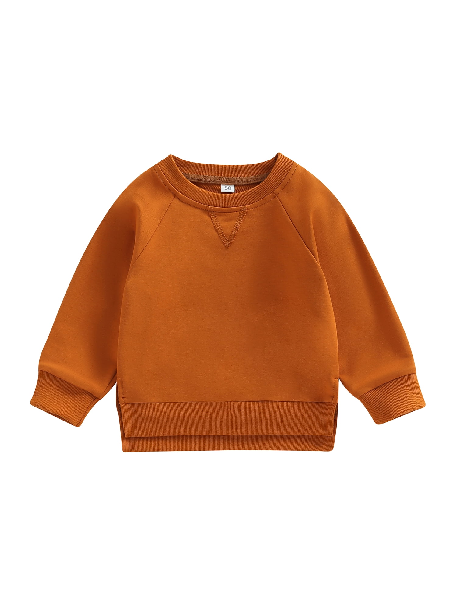 Sunisery Toddler Baby Boy Girl Solid Cotton Sweatshirt Pullover