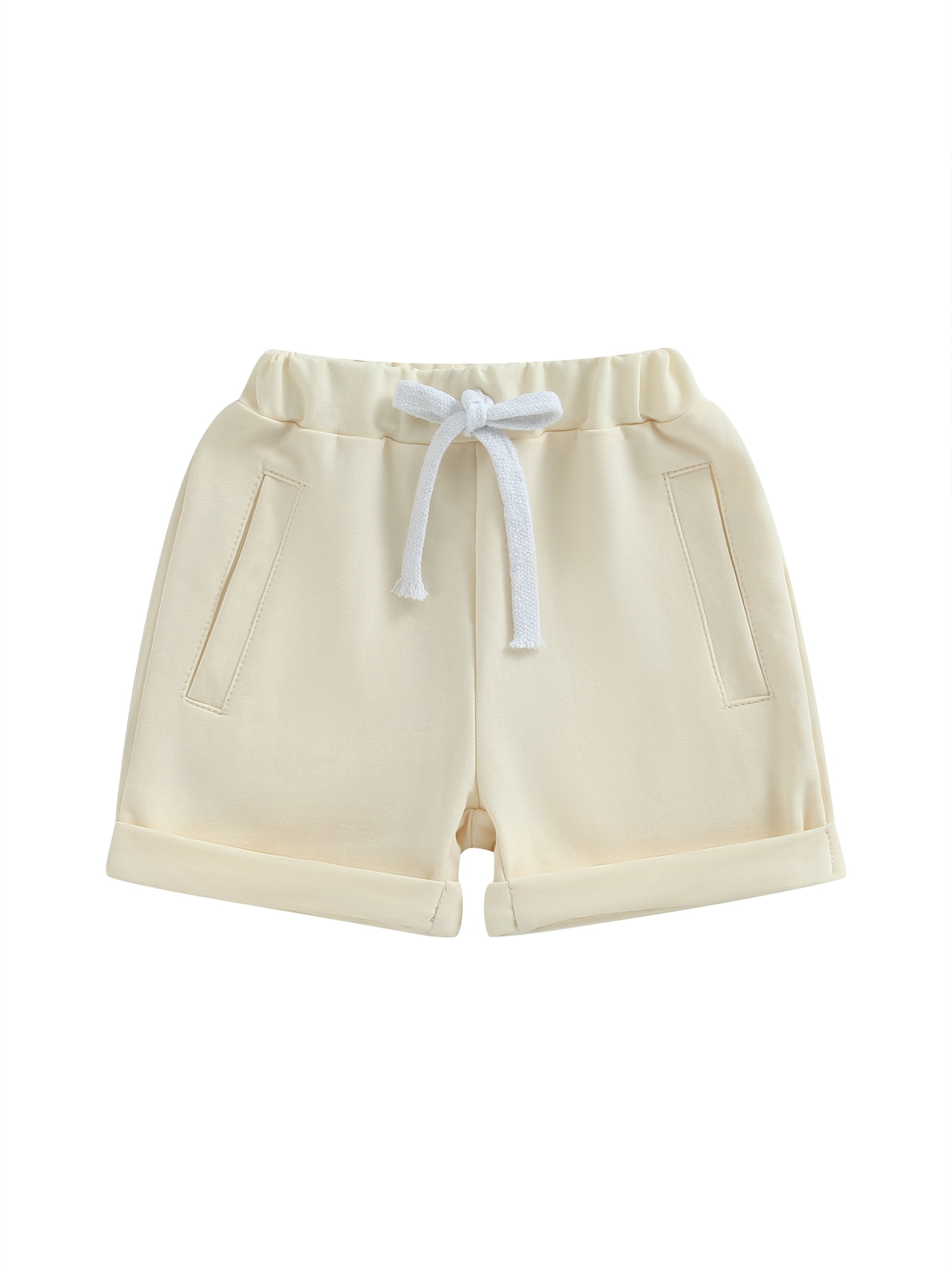 Sunisery Toddler Baby Boys Athletic Shorts Solid Color Elastic Casual  Shorts Short Pants Infant Newborn Shorts Beige 2-3 Years 