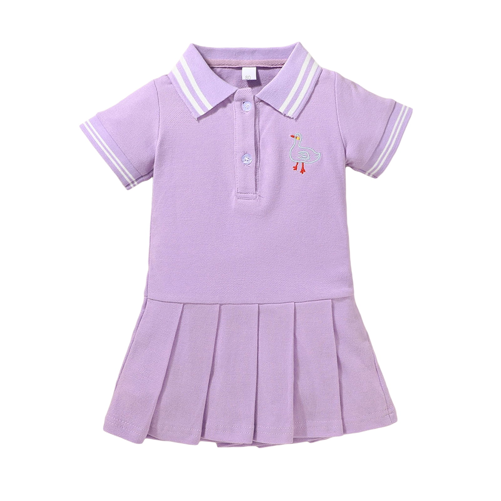 Pleated A-line Dress - Purple/pink - Kids