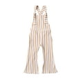 thumbnail image 1 of Sunisery Toddler Baby Girl Stripe Bell-Bottom Jumpsuit Romper Overalls Long Pants Outfit Khaki 2-3 Years, 1 of 8