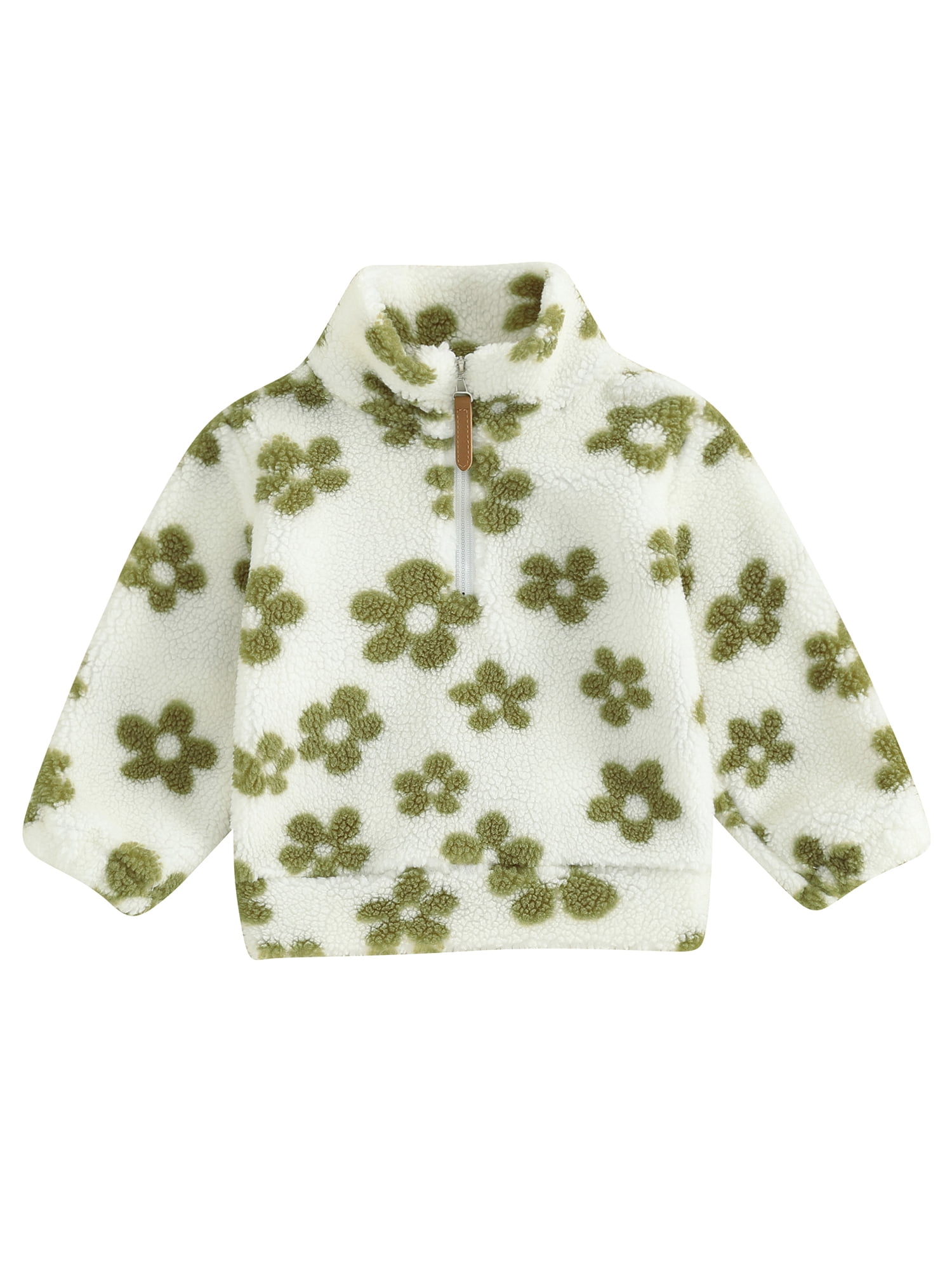 Sunisery Toddler Baby Girls Fleece Coat Flower Print Stand Collar