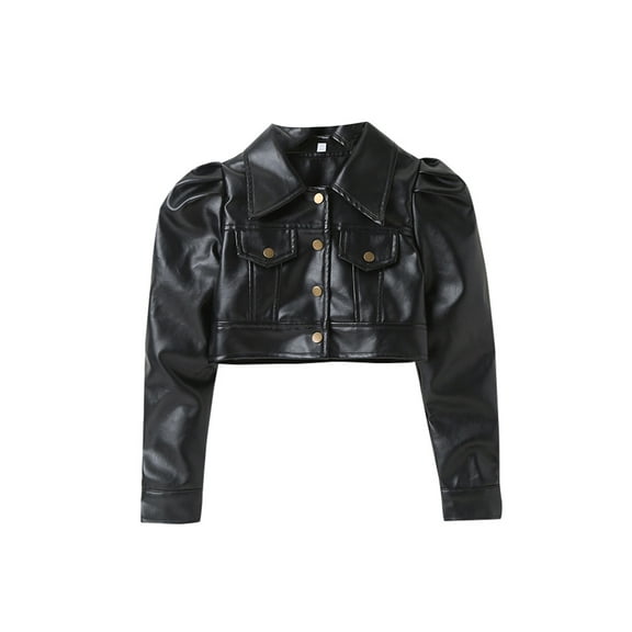 Sunisery Toddler Baby Girls Leather Short Jacket Coat Moto Faux PU Jackets Children Fashion Winter Outerwear Crop Top