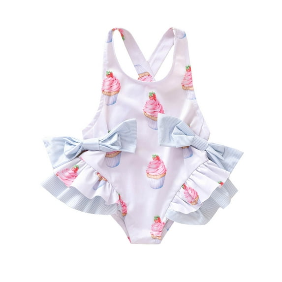 Sunisery Toddler Girl Swimsuit One Piece Swimwear, Sleeveless Cake Toddler Girl Bathing Suit Beachwear Swimming Suit