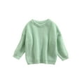 thumbnail image 1 of Sunisery Toddler Infant Baby Girls Boys Round Neck Sweaters Winter Warm Long Sleeve Candy Color Knitted Pullovers Light Green 3-4 Years, 1 of 7