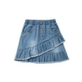 thumbnail image 1 of Sunisery Toddler Kids Girls Denim Mini Skirt Outfit Infant Baby Girl Ruffles Short Dress, 1 of 6