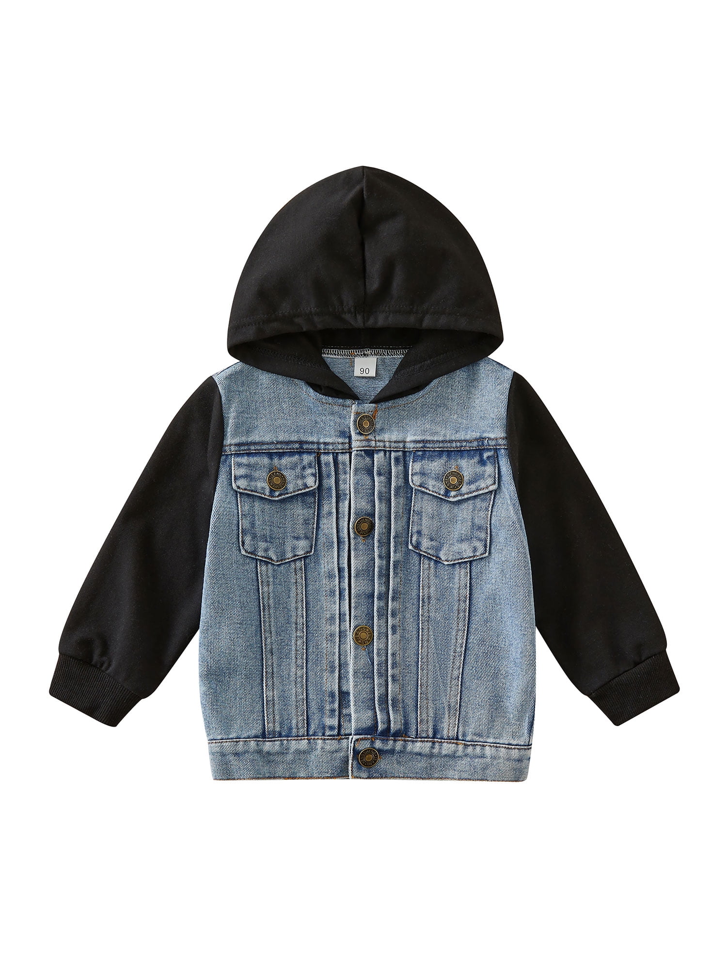 Sunisery Toddlers Kids Boys Denim Jacket Long Sleeve Hooded Coat Spring Fall Clothes Outfits, 18 Months-6 Years