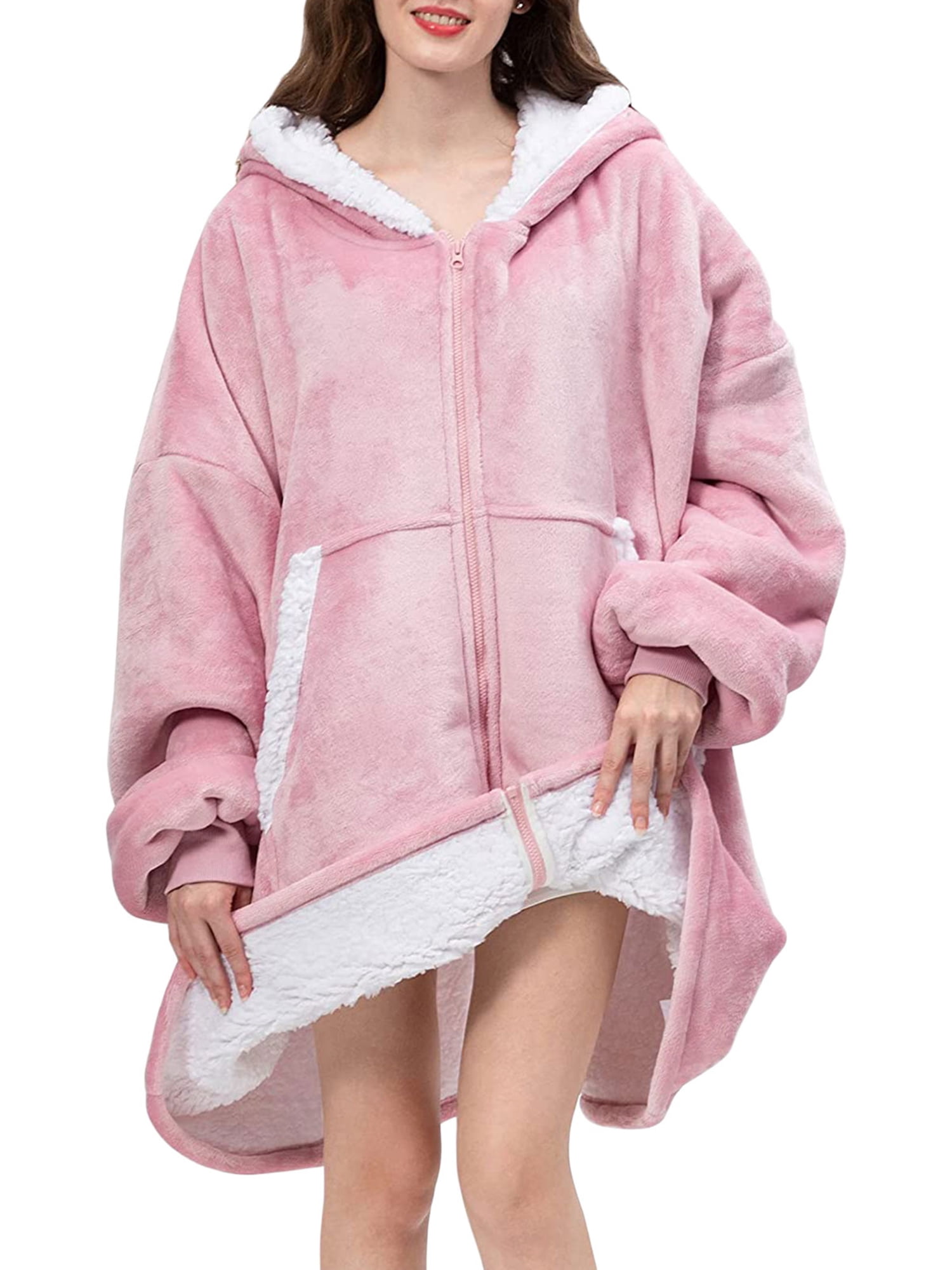 Sunisery Wearable Blanket Hoodie - Sherpa Fleece Hooded Blanket for ...