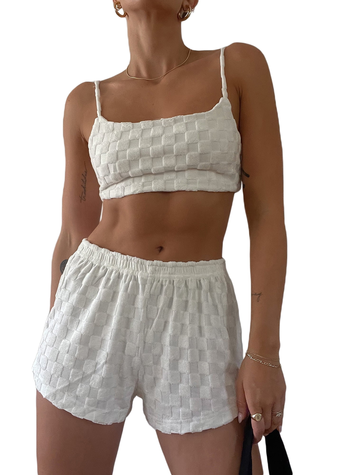 Sunisery Womens Casual Summer Comfy Sweat Shorts Elastic High Waist Running  Shorts with Pockets 