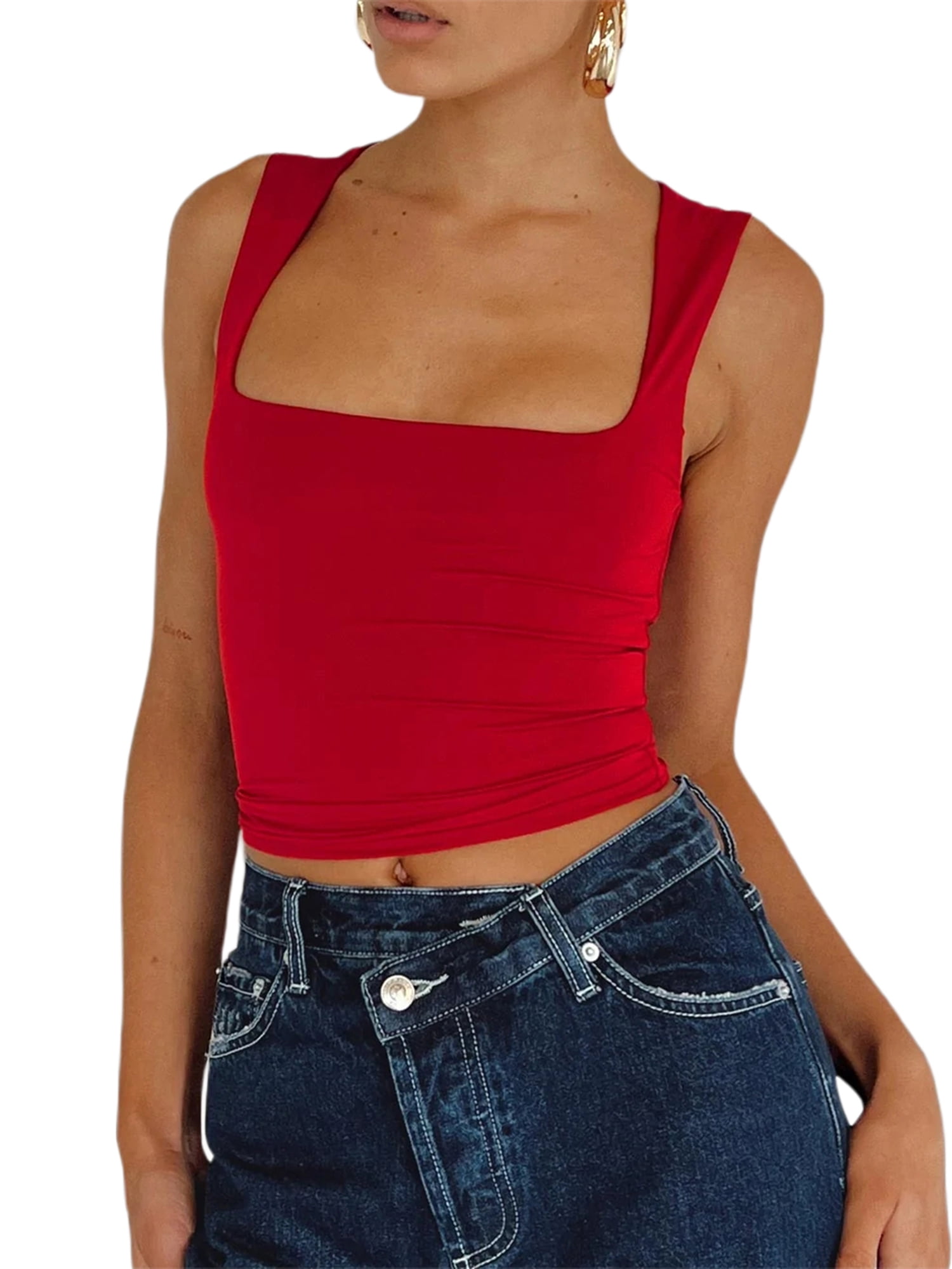 https://i5.walmartimages.com/seo/Sunisery-Women-Basic-Square-Neck-Cropped-Tank-Top-Y2k-Casual-Sleeveless-Slim-Stretchy-Skinny-Tee-Shirts-Red-L_02873ac1-dee3-4e5c-9e02-360c388a47b2.31e6aa5ad97f884e5106bbef9d8fe0f6.jpeg