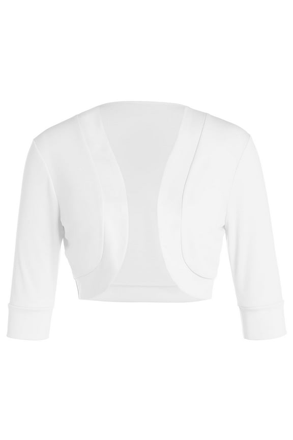 Women Open Front Cardigan Short Sleeve Shrug Cotton Bolero Cropped Sweaters