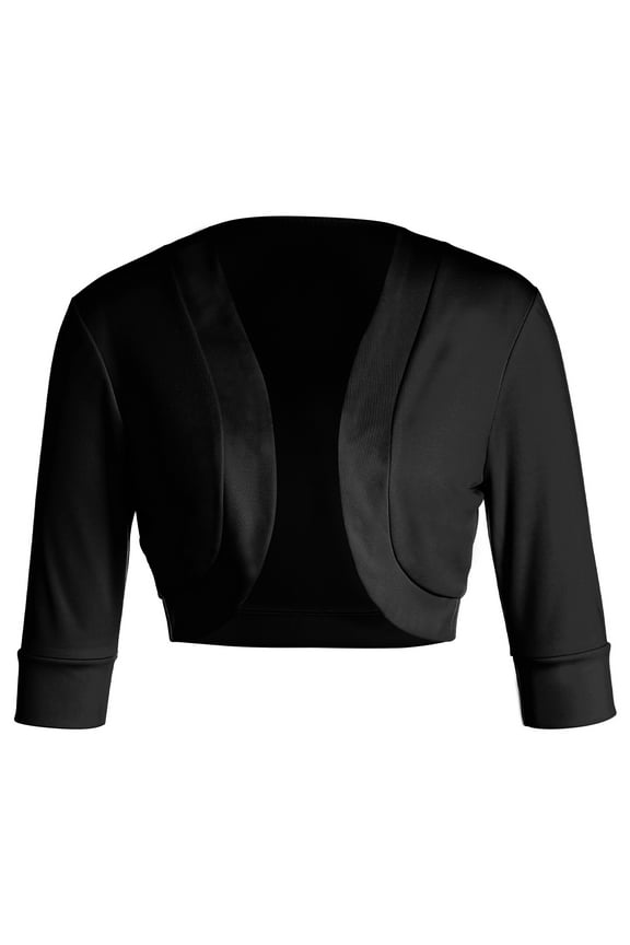 Women Open Front Cardigan Short Sleeve Shrug Cotton Bolero Cropped Sweaters