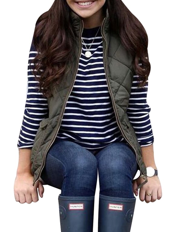 Women Puffer Padded Vest Jacket Gilet Ladies Sleeveless Coat Snowsuit Jacket