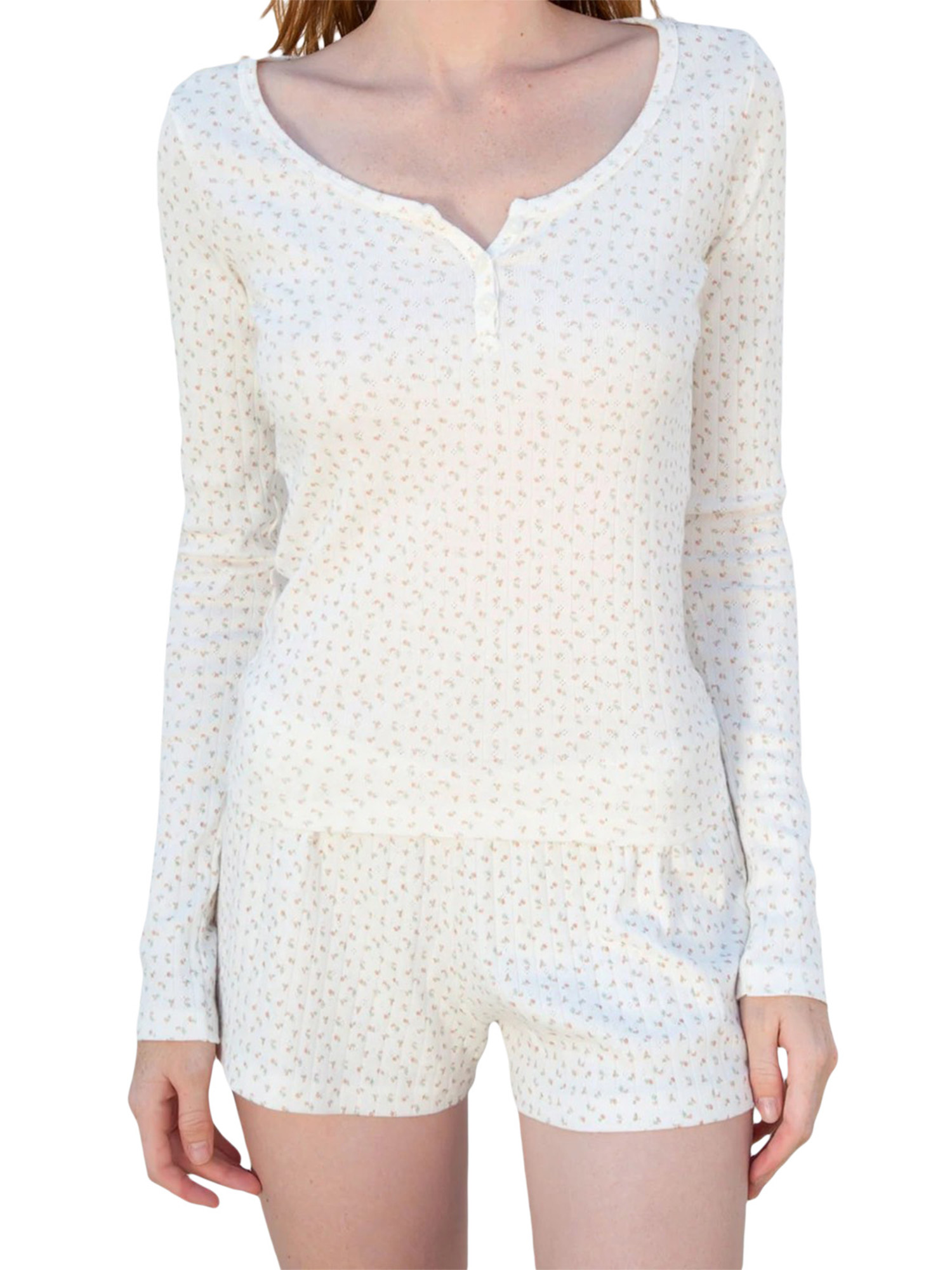 Boho Women's Linen Tunic Top – 3/4 Sleeve V-Neck Patchwork Floral Tee | Loose Fit Summer Casual Shirt