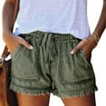 thumbnail image 1 of Sunisery Women Washed Denim Shorts Drawstring Elastic Waist Loose Short Jeans, 1 of 3