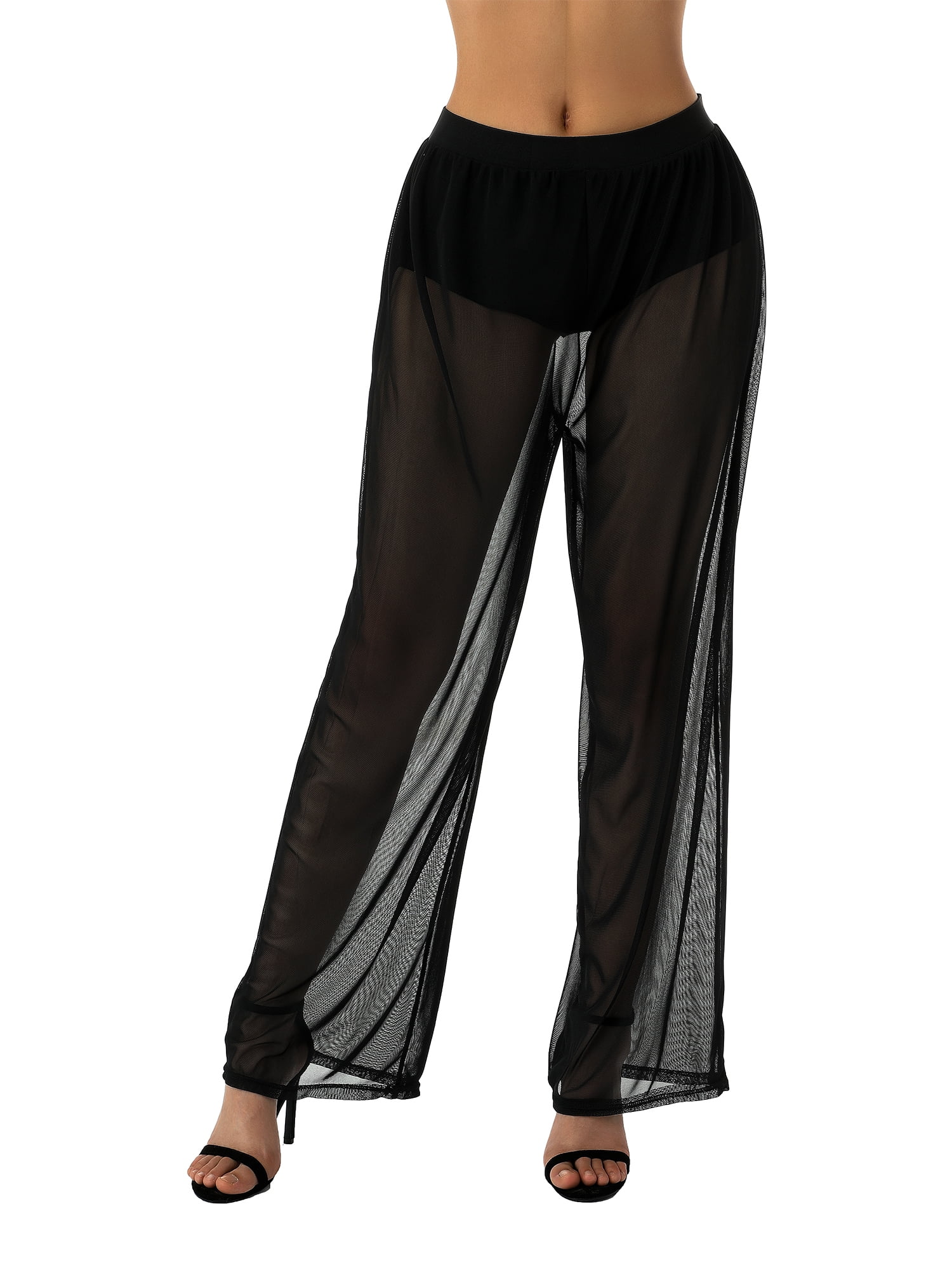Away On A Yacht Mesh Cover Up Pants in Black • Impressions Online Boutique