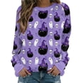 thumbnail image 1 of Sunisery Women's Halloween Graphic Sweatshirts, Cute Kawaii Ghost Pumpkin Pullover Crewneck Sweatshirt Tees Shirts, 1 of 6