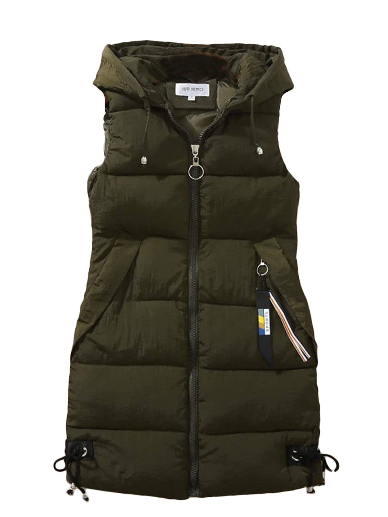Hooded Long Quilted Puffer Vest
